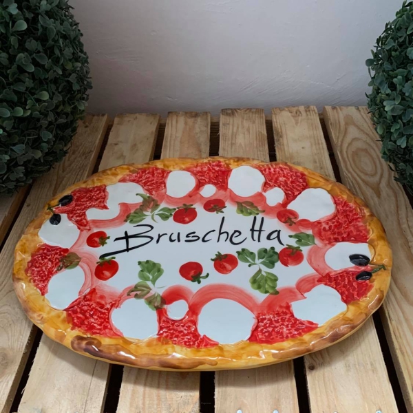 PIZZA Teller Platte Bruschetta 34 cm