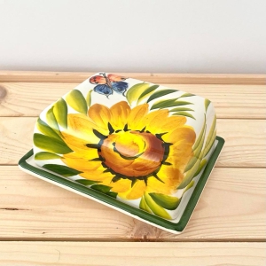 SONNENBLUMEN Butterdose 14 cm