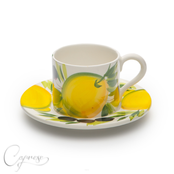 ZITRONE MIT OLIVE Tasse Mit Untertasse 7,5 cm / 0,22 l