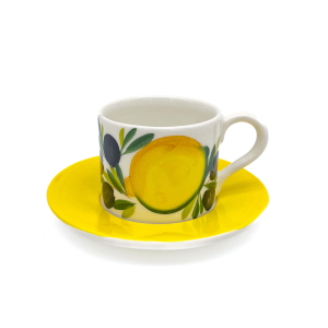 ZITRONE MIT OLIVE Tasse Mit Untertasse 7,5 cm / 0,22 l