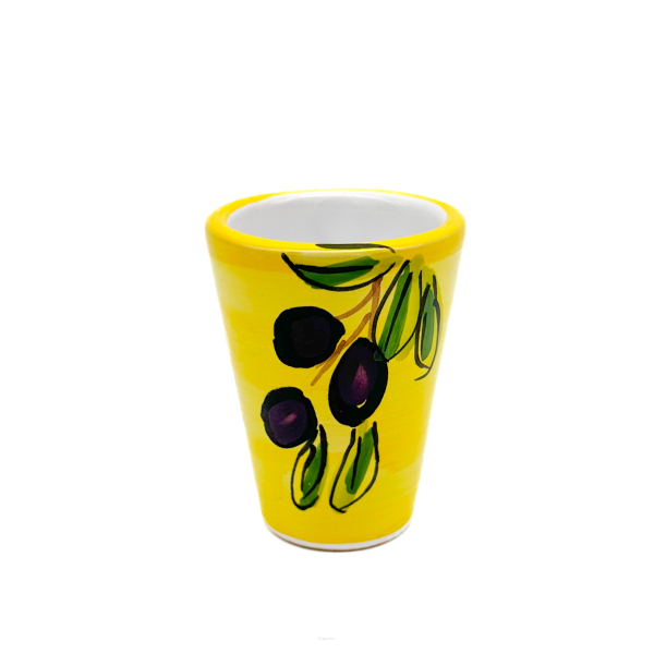 GELBE OLIVE Kelch Glas 7 cm / 50 ml