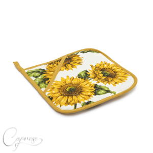 SONNENBLUMEN Topfhandschuh, Anfasser, Topflappen mit Tasche 22 cm