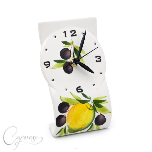 ZITRONE MIT OLIVE Uhr 19 cm