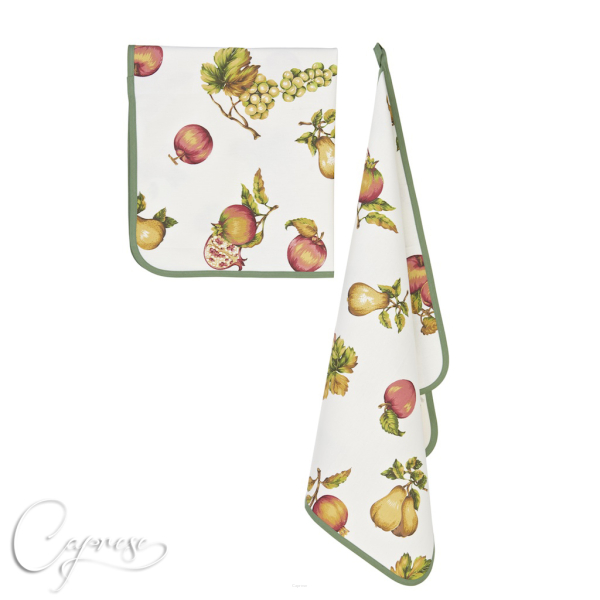 FRÜCHTE 2 Geschirrtucher Set, Küchentuch Handtuch 75 x 60 cm