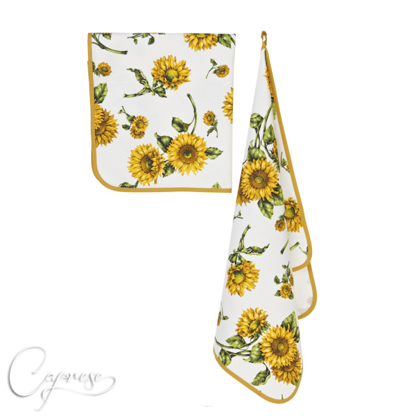 SONNENBLUMEN 2 Geschirrtucher Set, Küchentuch Handtuch 75 x 60 cm